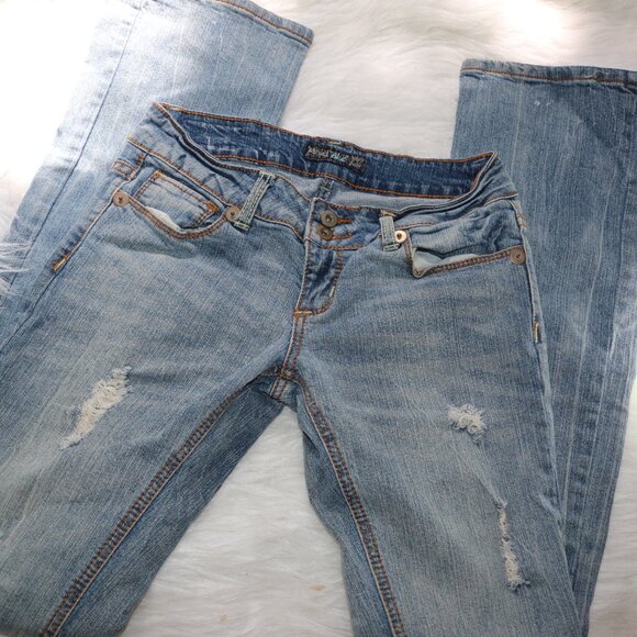Royal Blue Brand Distressed Bootcut Jeans – Size 3x37 (Inseam 35") - Picture 1 of 13